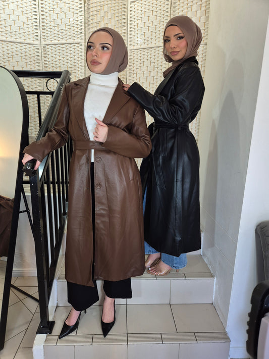 Faux Leather Coat